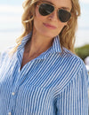 F&E Mary Classic Shirtdress- blue/navy stripe