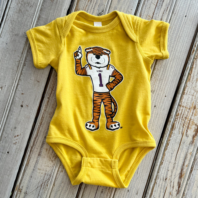 JT x LSU #1 Mike Onesie-mustard