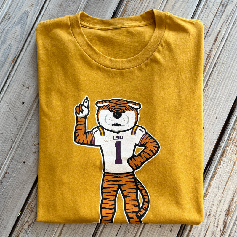 JT x LSU #1 Mike Youth Tee-antique gold