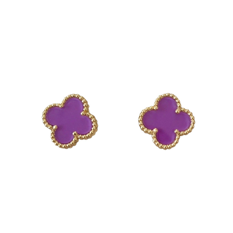 NM Clover Earrings- purple