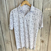 NM Hand Drawn Icons Polo-white & gold