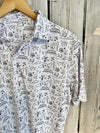 NM Hand Drawn Icons Polo-white & gold