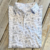 NM Hand Drawn Icons Polo-white & gold