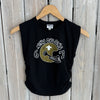 67 Helmet Ruched Tank-black