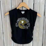 67 Helmet Ruched Tank-black