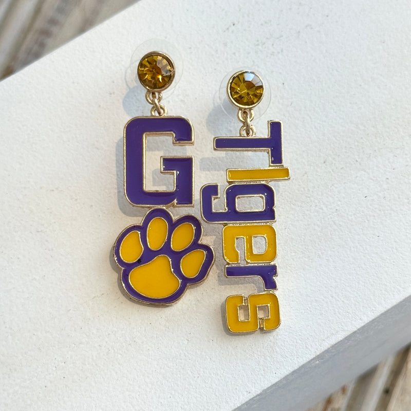 NM Go Tiger Earring-purple & gold