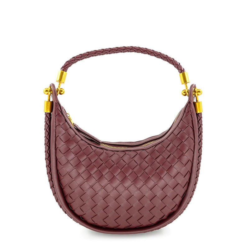 BC Woven Hobo Bag- burgundy