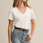 Z Supply Weekdays V-Neck Tee-white