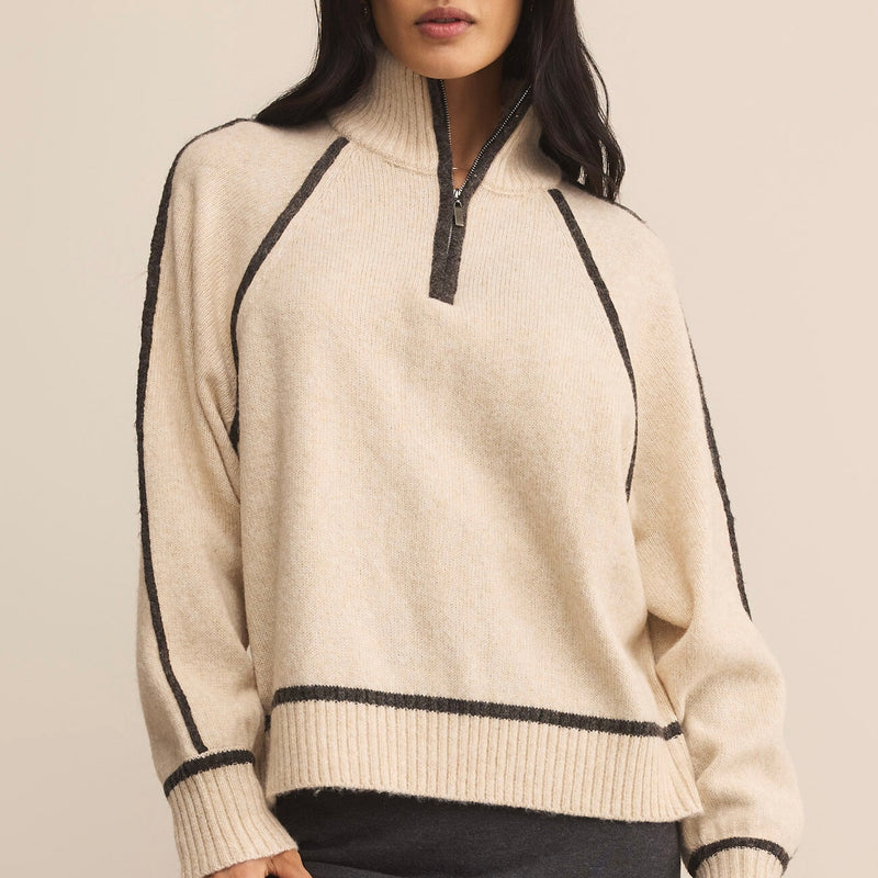 Z Supply Alps Half Zip Sweater- oatmeal