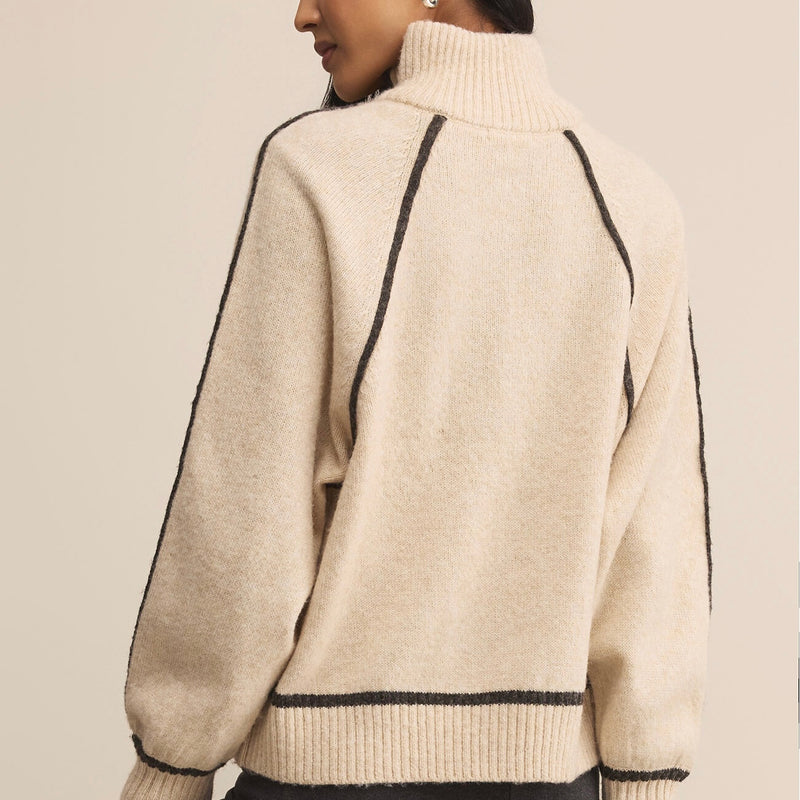 Z Supply Alps Half Zip Sweater- oatmeal