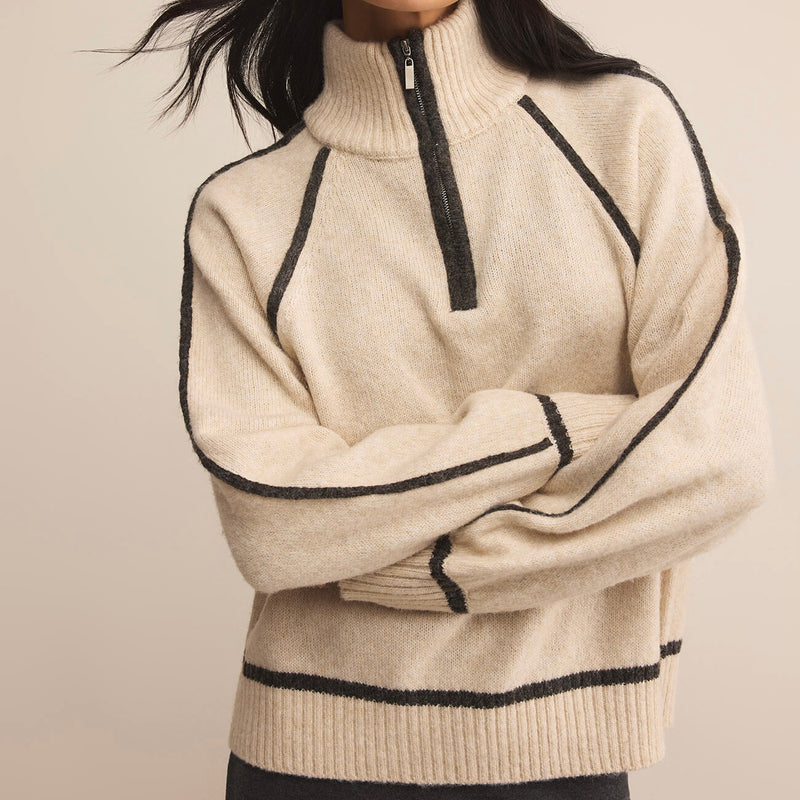 Z Supply Alps Half Zip Sweater- oatmeal