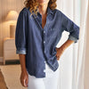 F&E Eileen Button Up- vintage dark wash