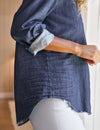F&E Eileen Button Up- vintage dark wash
