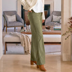 F&E Limerick Wide Leg Pant- olive
