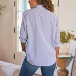 F&E Eileen Button Up- white/navy stripe
