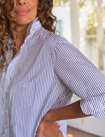 F&E Eileen Button Up- white/navy stripe