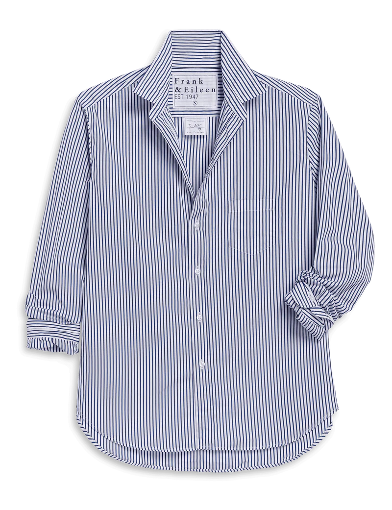F&E Eileen Button Up- white/navy stripe