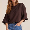 Bobi Drop Shoulder Shirt- umber