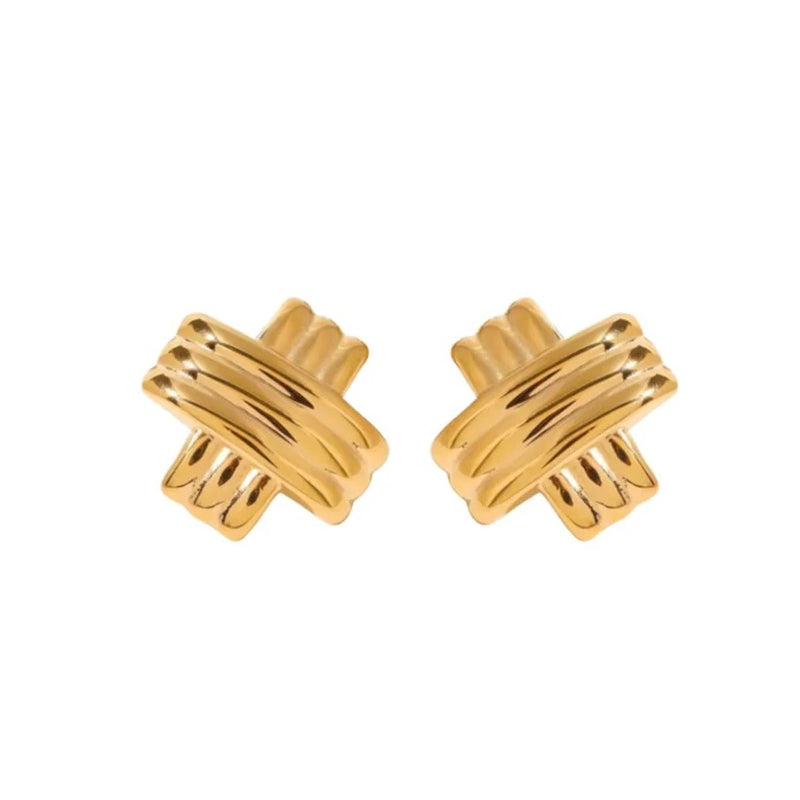 AC Casandra Crossover Studs- gold