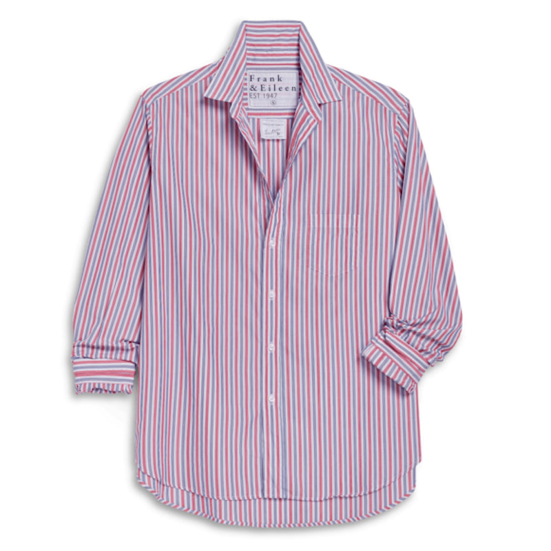 F&E Eileen Button Up- red, white, navy stripe