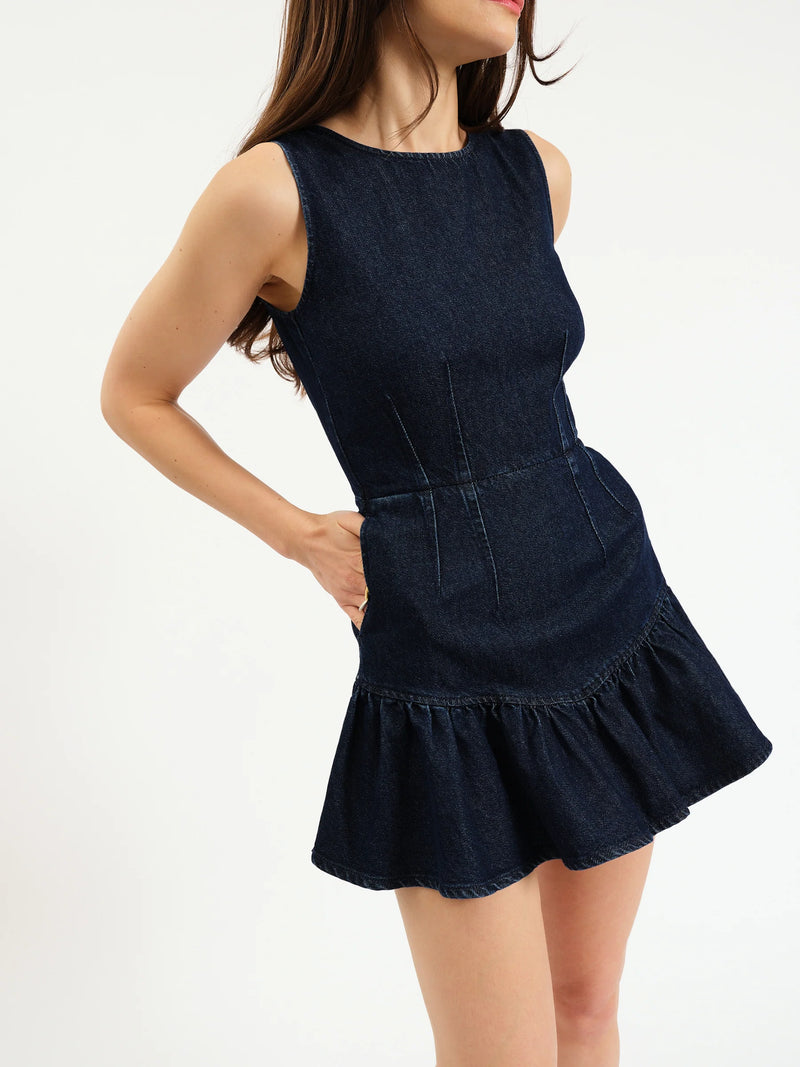 Daze Laurel Ruffle Dress- moonlight