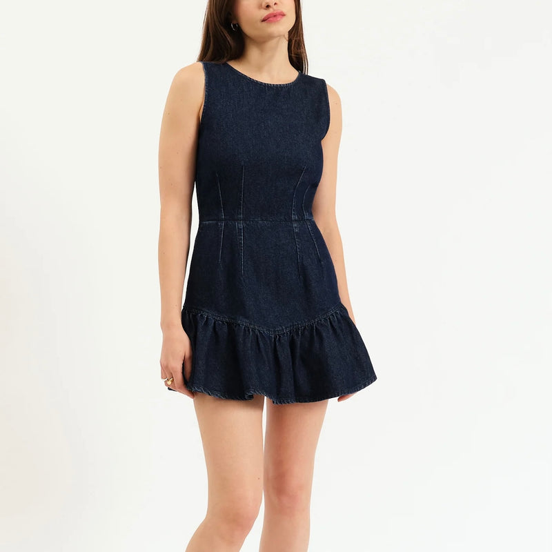 Daze Laurel Ruffle Dress- moonlight
