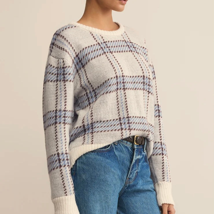 Z Supply Junction Plaid Sweater- nat