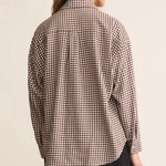 Z Supply River Plaid Button Up- choc cherry