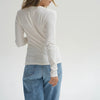 LNA Felice Ribbed Cardigan- off white
