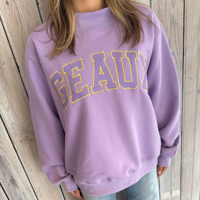 GEAUX Varsity Mockneck Sweatshirt-lavender – jeantherapy