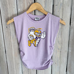 Retro Geaux Ruched Tank-lavender