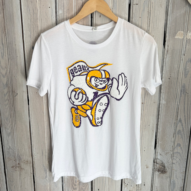 Retro Geaux Women's Crew-white