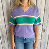 NM Pastel Purple Loose Knit Stripe Jersey