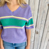 NM Pastel Purple Loose Knit Stripe Jersey