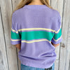 NM Pastel Purple Loose Knit Stripe Jersey