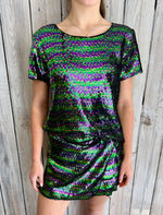 Nolaverse Mardi Sequin Short Sleeve Top