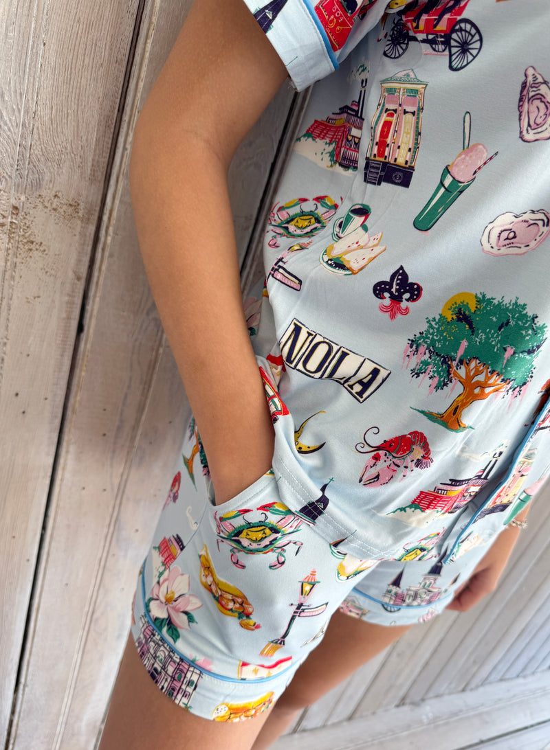 NM Nola Icons PJ Short Set-light blue