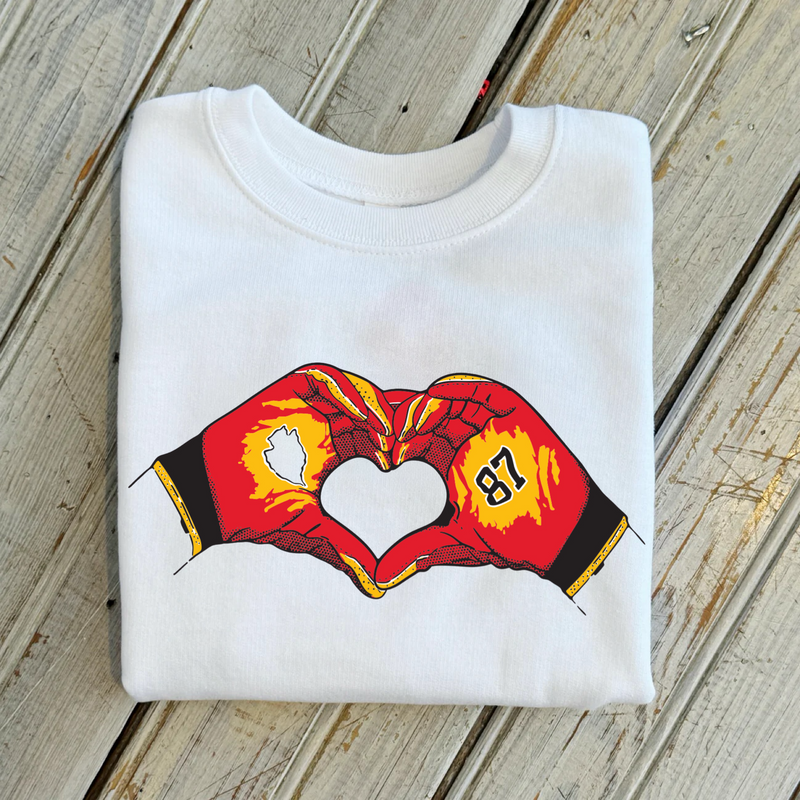 Chiefs Heart Hands Kids Sweatshirt-white