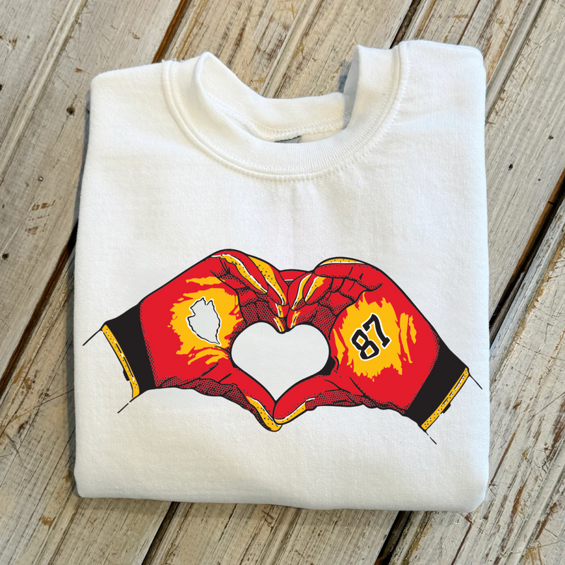 Chiefs Heart Hands Unisex Sweatshirt-white