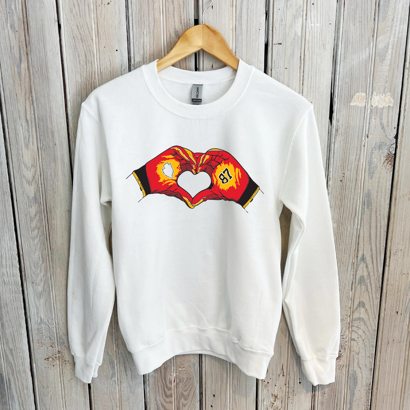 Chiefs Heart Hands Unisex Sweatshirt-white