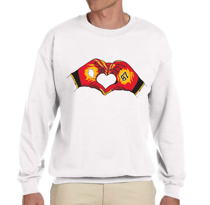 Chiefs Heart Hands Unisex Sweatshirt-white