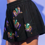 Mardi Gras Crown Short-black