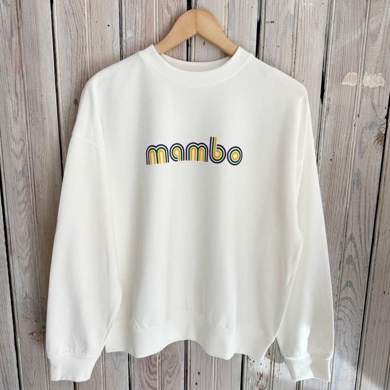 Mono Mambo Varsity Ribbed Sweatshirt-white