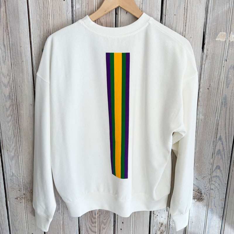 Mono Mambo Varsity Ribbed Sweatshirt-white