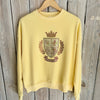 Rhinestone Crest Specialty Sweatshirt-yellow