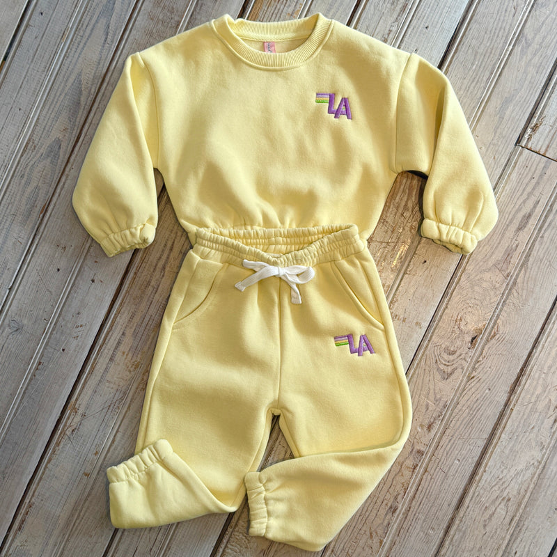 Kids MG LA Nation Embroidered Sweatsuit-yellow