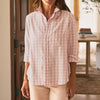 F&E Eileen Button Up- pink, white, grey
