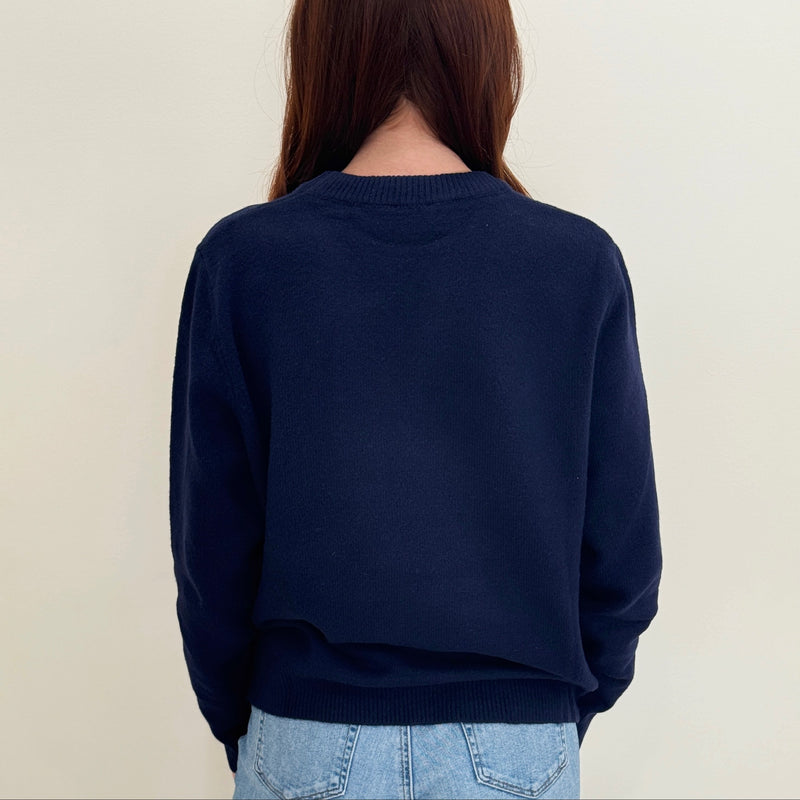 Navy boyfriend sweater hotsell