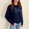 Nolaverse Karma is My Boyfriend Sweater-navy