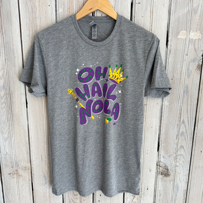 Oh Hail Nola Unisex Tee- hea grey